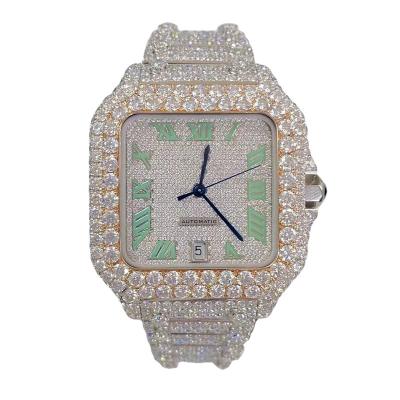 China Mens Stylish Hip Hop Custom Luxury Design Stainless Steel Iced Out Diamonds Moissanite Watch for sale