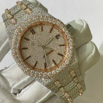 China Luxury Hip Lab Day/Date Hop Watch Mens Moissanite Diamond Watch for sale