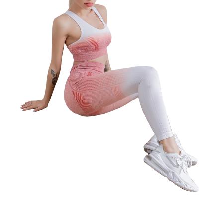 China QUICK-DRY Workout Bra Sets Sport And Pants Seamless Beauty Back Sports Quick-drying Vest Pants Women Yoga Set for sale