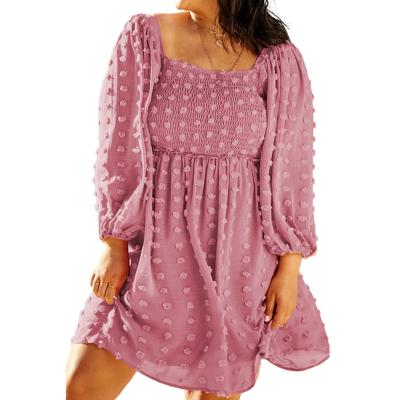 China Women's Casual Color Summer Hot Sale Anti-static Ladies Plus Size Dot Cheap Women Mini Dress for sale