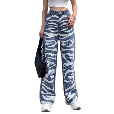 China Breathable animal jeans pants new striped waist was slightly straight Autumn Wave 2020 of European and American for sale