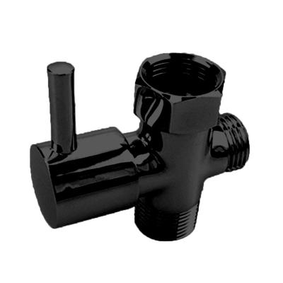 China Modern American Brass Black Painted Adjustable Cut Off Valve For Toilet Bidet Connection for sale