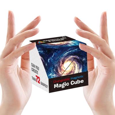 China 2023 New Shifting Person Magnetic Shape Game Shifting Cube Rare Magic Cube Earth 3d Magnet Puzzle Toy Infinity Game Mental Shifting for sale