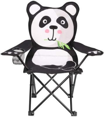 China Eco-friendly Cartoon Panda Camp Chair Outdoor Folding Lawn Portable Camping Chair Kids With Cup Holder for sale