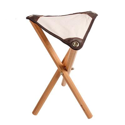 China Eco-friendly Portable Folding Wooden Stool For Outdoor Camping With Carry Bag for sale