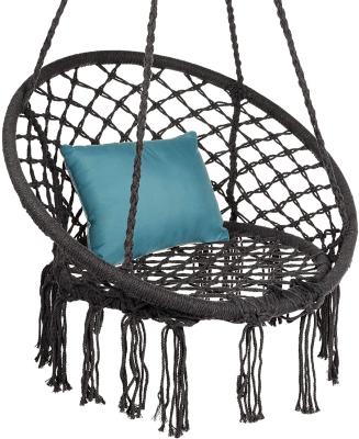 China 330 lb Max Eco-Friendly Swing Chair Macrame Swing - Hanging Cotton Rope Hammock Swing Chair for Indoor and Outdoor Use for sale