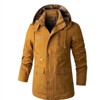 China Hot Sale Autumn Cargo Jacket Plus Size Mid Length Plus Size Hooded Men's Jackets for sale