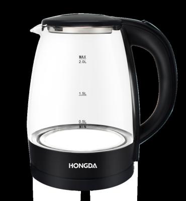 China 360 Degree Base 1.8L New Model Rotating Glass Electric Water Kettle With SS Inner Lid for sale