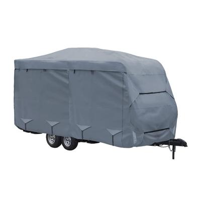 China Custom Size Sun 600D Polyester Waterproof Durable UV Cover Heavy Duty Waterproof For Camper RV Motorhome Trailer Truck Car for sale