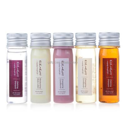 China Home Hotel Spa Aireline Hospital Custom Travel 40ml Luxury Mini Bottle For Hotel Amenities Disposable Toiletries for sale