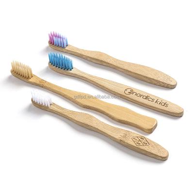 China Biodegradable Customized Logo Mini Soft Bristle Eco-Friendly 100% Bamboo Kids Toothbrush For Kids for sale