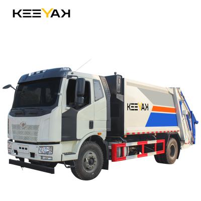 China Hotels Jiefang 14CBM Compact Garbage Truck Right Hand Drive Compression Garbage Collector Truck for sale