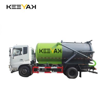 China 12cbm Vacuum Sewer Cleaner Vehicle Sewage Suction Tank Fecal Mud Flushing Truck For Sale 1-10T for sale