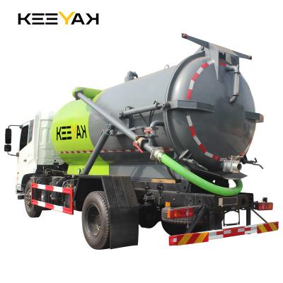 China Vacuum Sewer Cleaner Vehicle Sewage Suction Tank Sludge Truck 12cbm Fecal Washing For Sale 1-10T for sale