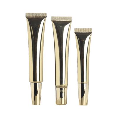 China Package 100ml 120ml Cosmetic Gold Color Cream Plastic Soft Squeeze Tube Lotion Facial Plastic Tube With Lid for sale