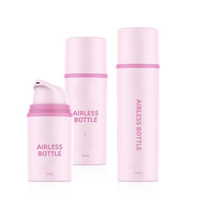 China 40ml pp cosmetic packaging white airless bottle round white plastic airless pump cosmetic bottle for sale