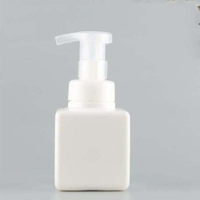 China Good Quality White Foaming Shampoo Square Liquid Soap Container Dispenser Foam Bottle 250ml With White Pump for sale