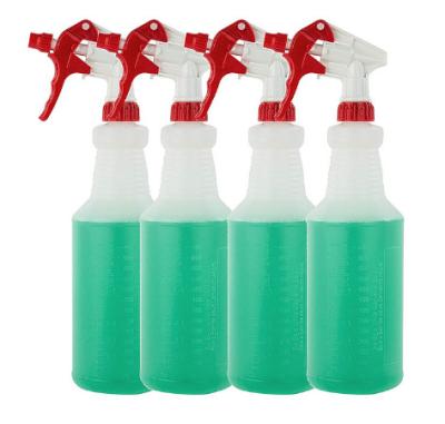 China White Plastic Trigger Sprayer Bottle 500ml 750ml 100ml 16oz 24oz 32oz Spray Trigger Chemical Resistant Size 28/410 Sprayer Bottle for sale