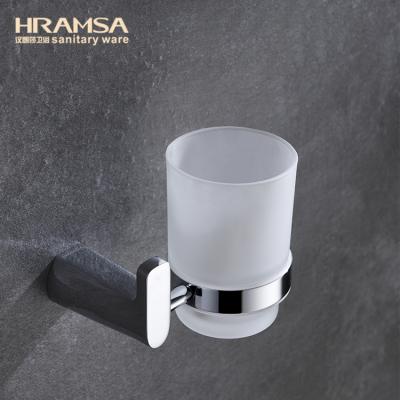 China Contemporary Wall Mounted Design Simple Brass Toothbrush Cup Holder Chrome Tumbler Holder for sale