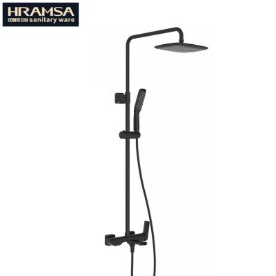 China With sliding bar HRAMSA hot and cold set duschkopf two function brass shower faucet with concealed spout for sale