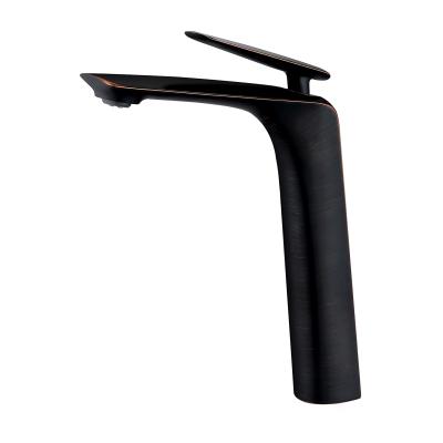 China Black Basin Faucets Single Hole Basin Faucet Black Single Hole Basin Faucet Home Basin Metered Hot Cold Water For Bathroom for sale