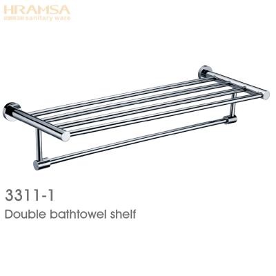 China Eco-friendly Bathroom Towel Shelf Wall Mounted Brass Towel Rack for sale