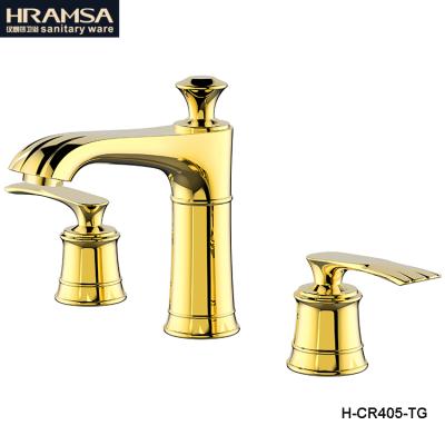 China American Style Basin Faucets Two Handle Basin Faucet Metered Golden Water Faucet for sale