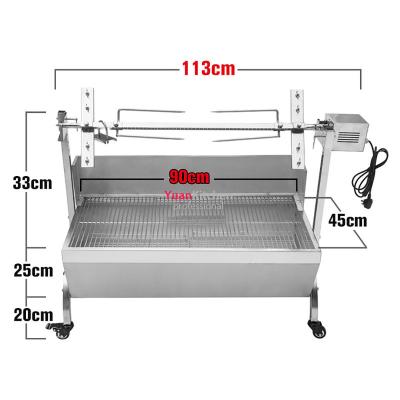 China Commercial 89cm Lamp 60kgs Lamp Goat Charcoal Spit Rotisserie Pork Roaster Pork Roaster 28W Motor Adjustable Motor for sale