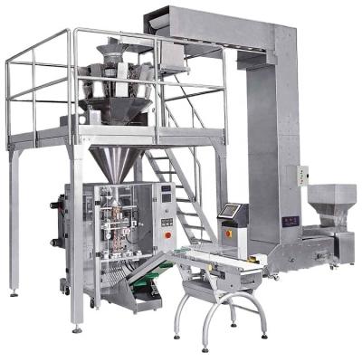 China Food Biscuit Pet Food Bags Packaging Machine Multihead Weigher Bag Packing Machine System Large for sale