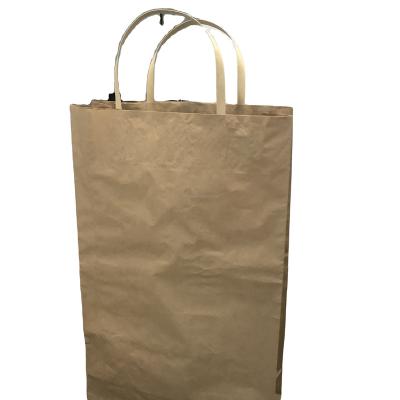 China Biodegradable Accept Custom Size And Logo Brown Flat Bottom Kraft Paper Bag With Handle for sale