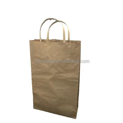 China Bio-degradable Manufacturer OEM Custom Luxury Gift Craft Shopping White Kraft Paper Bag With Handle for sale