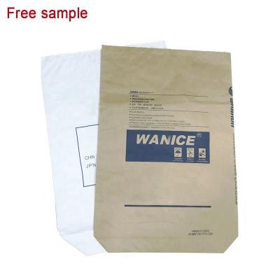 China Biodegradable Paper Bag 25kg 50kg 2layer 3layer Multiwall Packaging Paper Bag Transshipment Paper Bag for sale