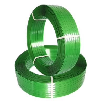 China Wrapping Machine Customization Green Embossed Pallet Wrapping Strapping Pet Strap Plastic Belt For Wrapping for sale