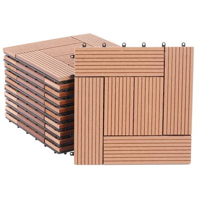 China Cheap Tianze 300 modern garden yard flooring DIY outdoor wood plastic composite deck wpc interlocking decking tile price for sale