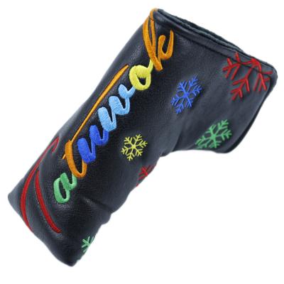 China PU Golf Club Cover Golf Accessories Golf Club Cover Straight Top Cover Band Colored Snowflake for sale