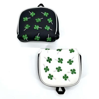 China PU Leather Golf Putter Top Cover Square Grass Pattern Design for sale