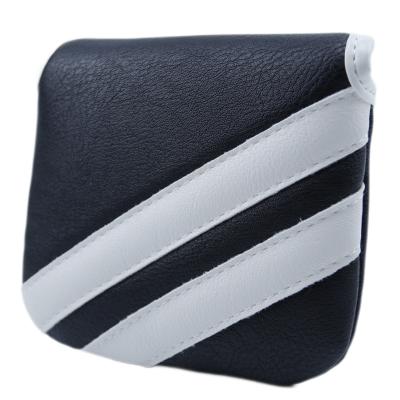 China PU Golf Club Cover Golf Accessories Golf Club Putter Top Cover Two Diagonal Bar Design for sale