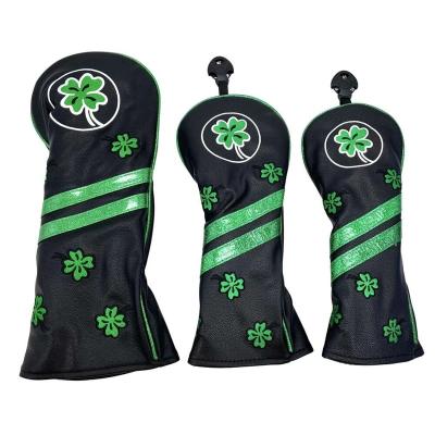 China PU Golf Top Cover Four Leaf Clover Design for sale