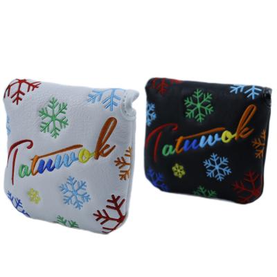 China PU Golf Club Cover Golf Accessories Golf Accessories Golf Club Putter Top Cover Square Snowflake for sale