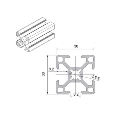 China Industry 3030 Aluminum Extrusion T-slot Profile Aluminum Profile Supplier 6063 Aluminum Profile for sale