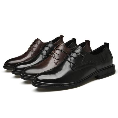 China Anti-odor Stylish Men's Office Leather Black Business Casual Dress Leather Shoes for sale