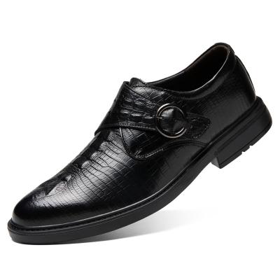 China Hot Selling Italian Classic Formal Business Men's Strap Monk Deodorization Design Gent Deodorization Leather Shoes Large Size for sale