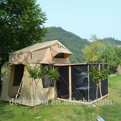 China Extended Type Camping Car Equipment Roof Top Tent With Awning Tent House for sale