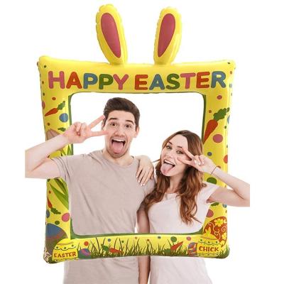 China Festival Home Decoration Picture Frame Bunny Party Fun Inflatable Photo Booth Props Party Supplies For Easter Birthday for sale