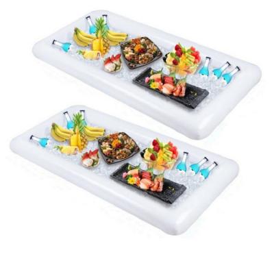 China 0.18mm PVC Pool Party Ice Cream Buffet Salad Serving Trays Food Drink Holder Cooler Containers Indoor Indoor BBQ Picnic Inflatable Serving Bars for sale