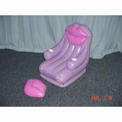 China Eco-friendly New Design Purple Lips Shape Living Room Sofa Furniture Kids Inflatable Sofa Inflatable Armchair for sale