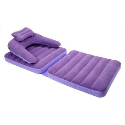 China Eco-friendly Factory Customized Modern Soft Inflatable Flocking Folding Sofa Bed for sale