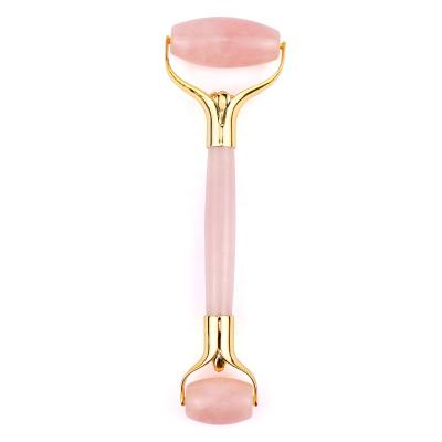 China Wholesale Portable OEM/Bulk Face Rose Quartz Jade Massage Roller Odm rose quartz Rose Metal Shape Hardware Natural for sale