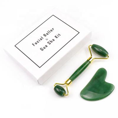 China Best Portable Custom Wholesale Green Facial Massage Tools Aventurine Label Maker Jade Roller With Gift Box 100% for sale