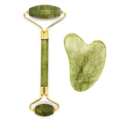 China Face Nephrite Massage Face Aventurine Jadeite Xiuyan Green Jade Roller for sale